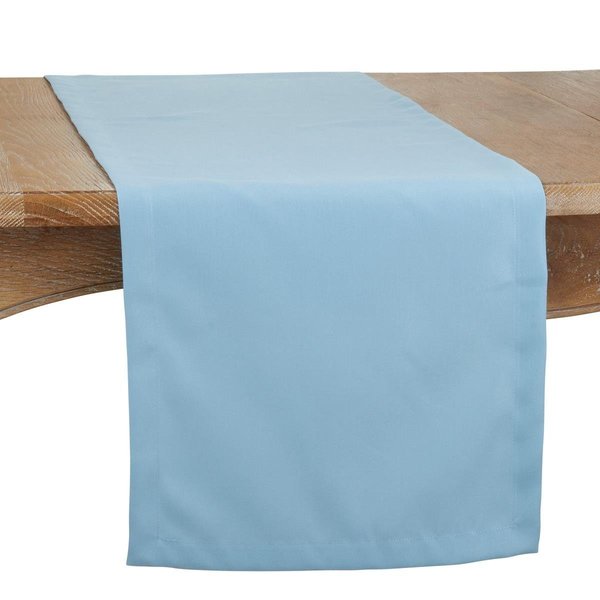 Saro 16 x 72 in. Casual Design Everyday Oblong Table Runner, Aqua 321.A1672B
